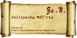 Zsilinszky Márta névjegykártya
