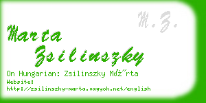 marta zsilinszky business card